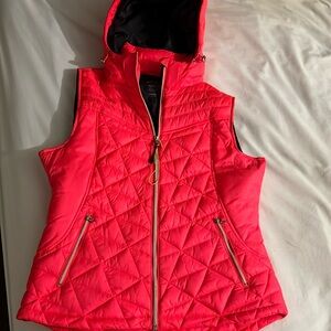 Size large puffer vest with hood  detachable hoodie